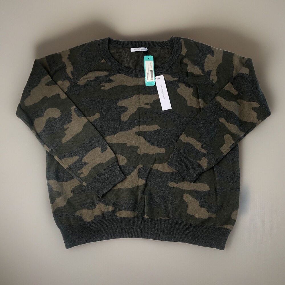 Stitches And Stripes Women’s Wynona Scoop Neck Camo Pullover Sweater Size XL NWT